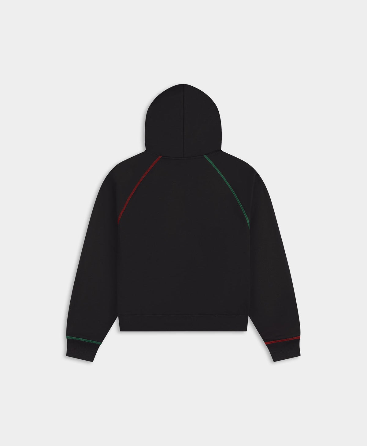 Black Arch Contrast Stitched Hoodie