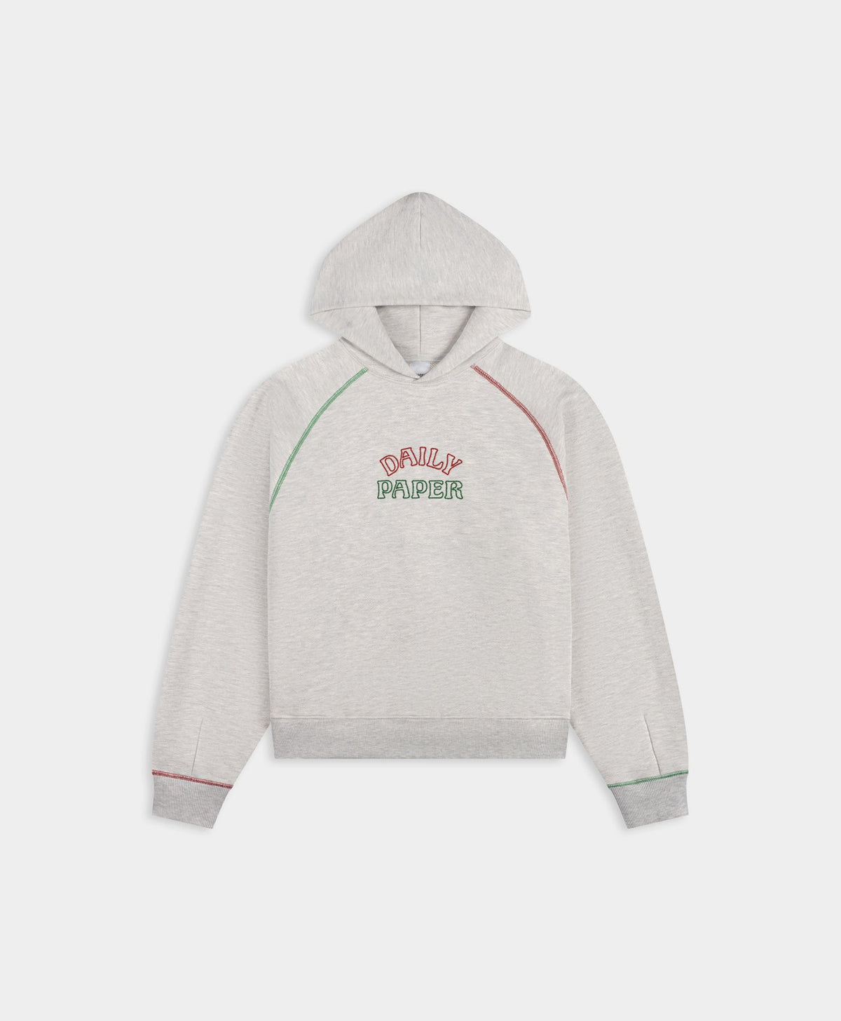 Heather Grey Arch Contrast Stitched Hoodie