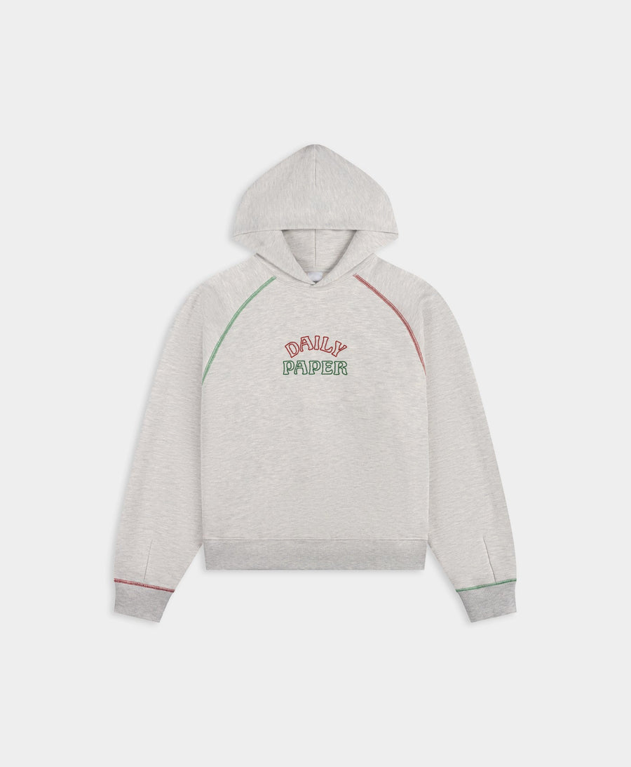 Heather Grey Arch Contrast Stitched Hoodie