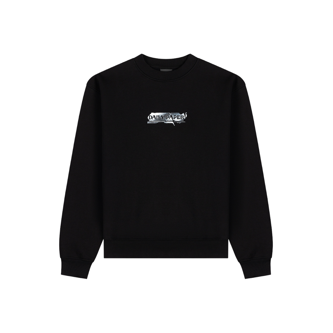 Oversized Black Metallic Sticker Sweater