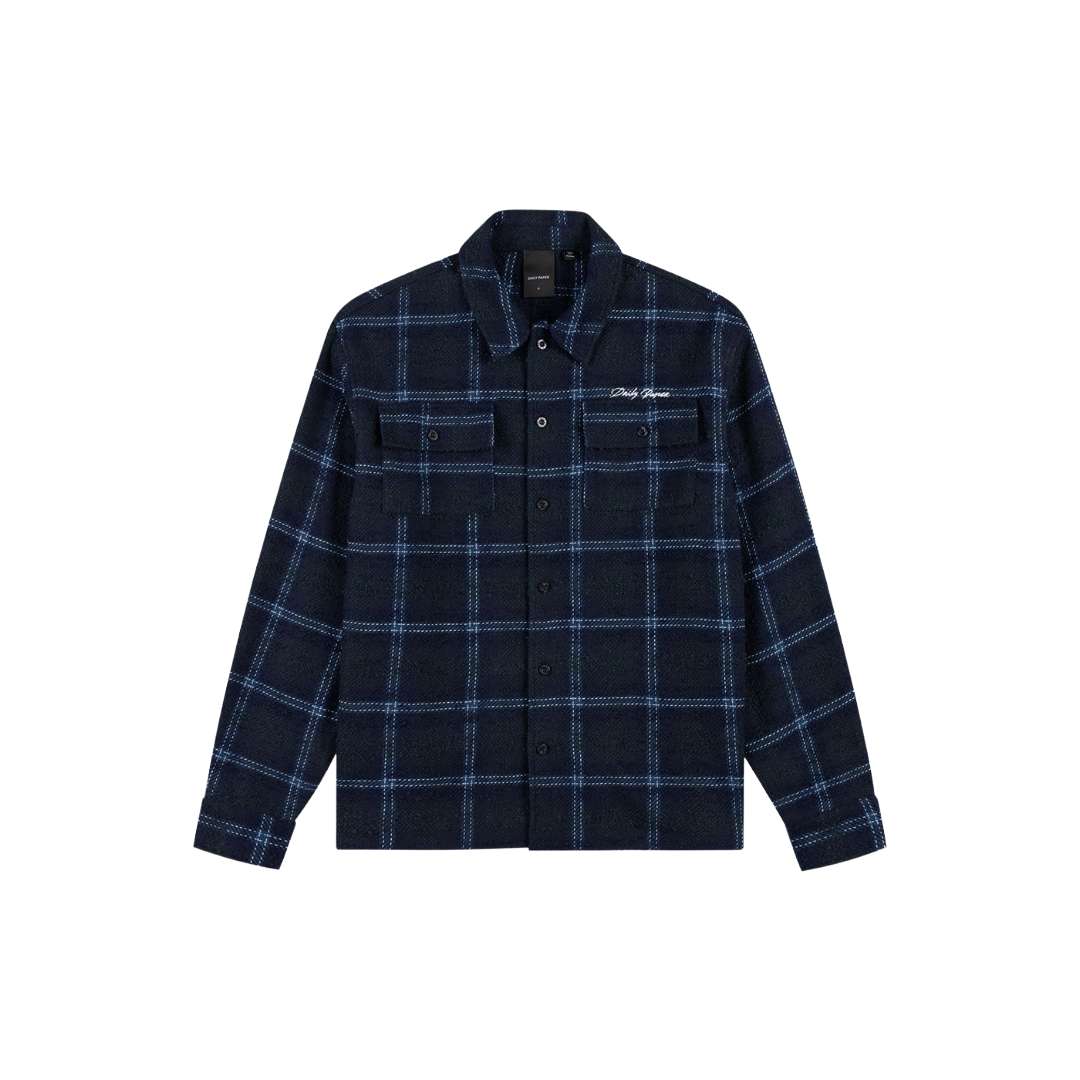 Carbon Structured Check Script Shirt