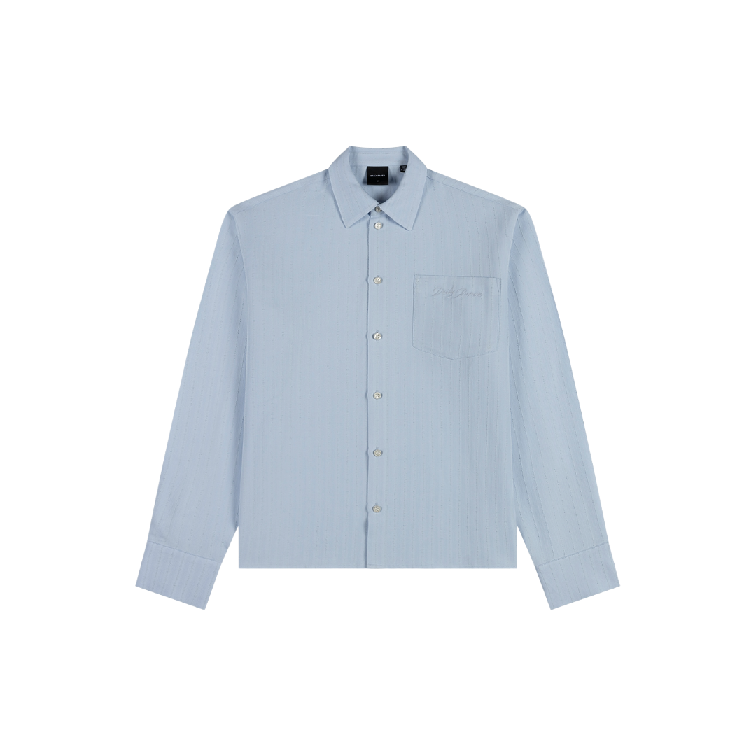 Light Blue Textured Stripe Longsleeve Shirt