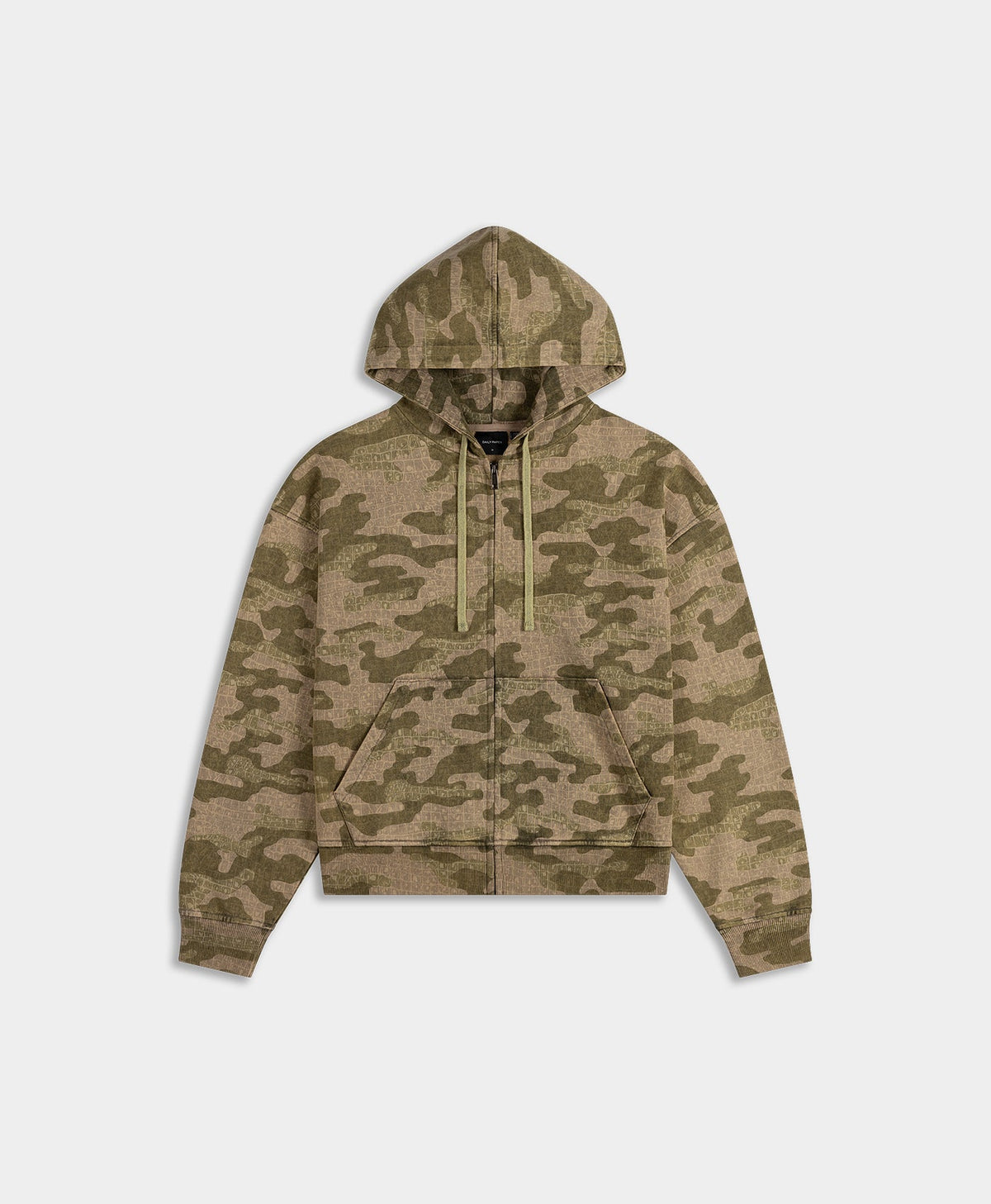 AOP Boxy Camo Zip Up Hoodie