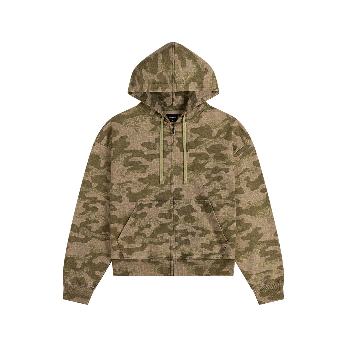 AOP Boxy Camo Zip Up Hoodie