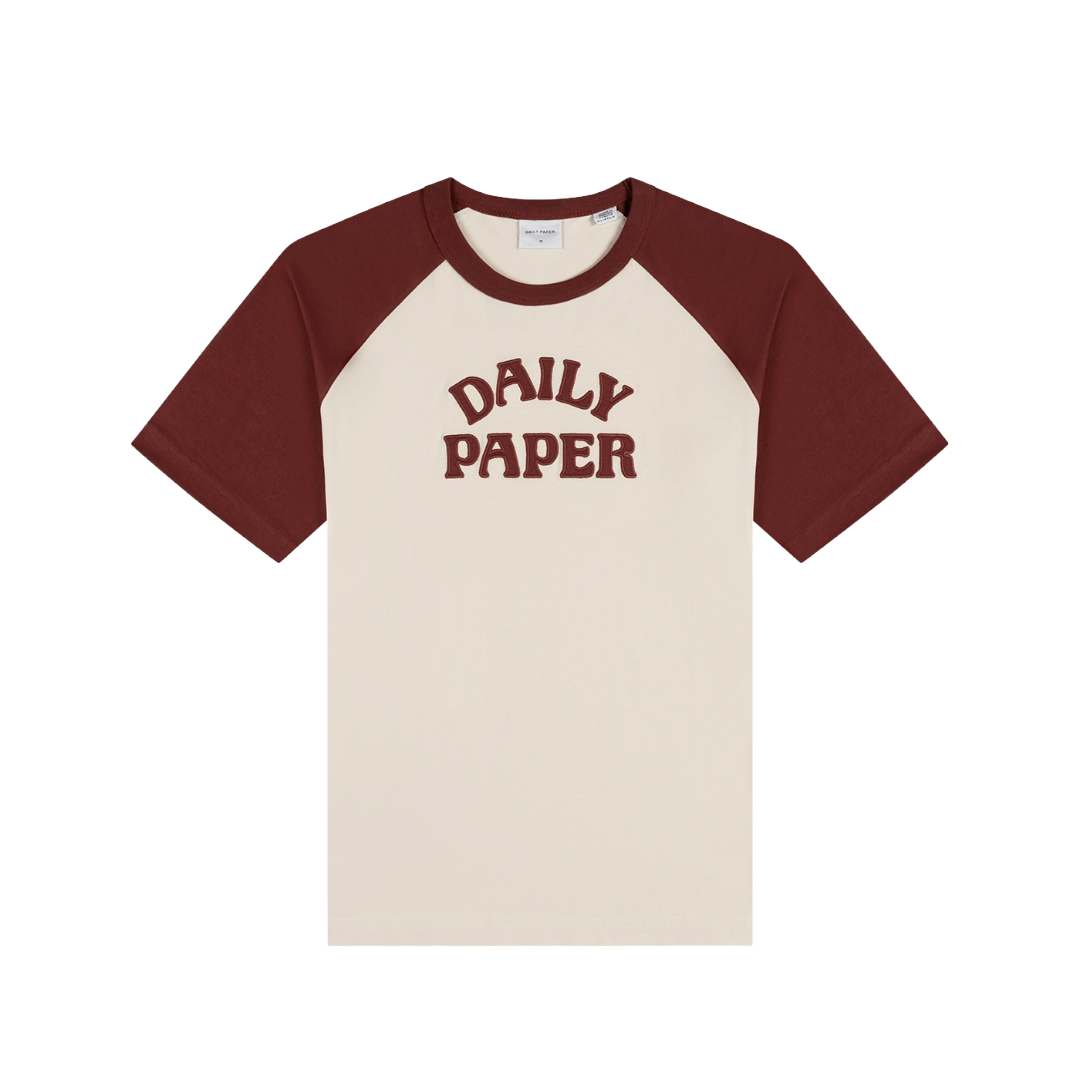 Boxy Burgundy Contrast Sleeve Raglan T-Shirt