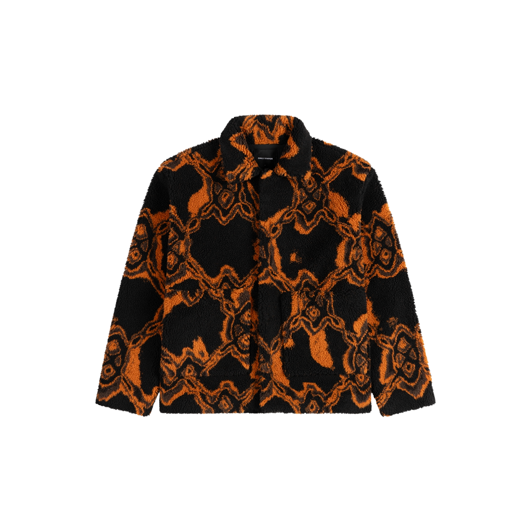 Black Burned Shield Fur Jacket
