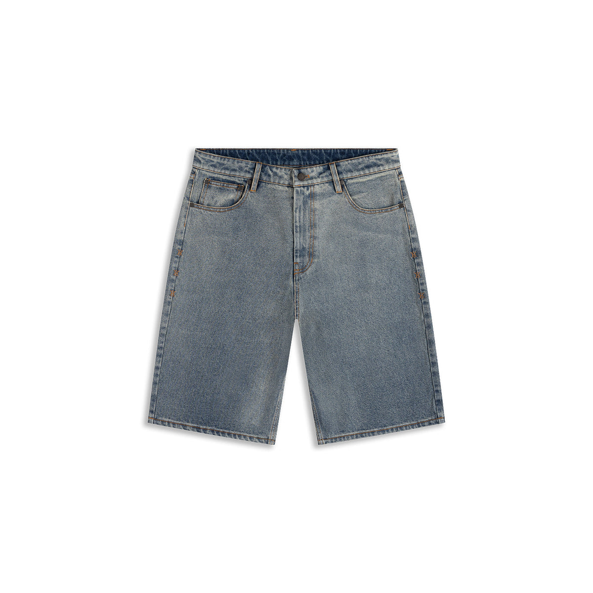 Denim Compact Shield Embroidery Denim Shorts