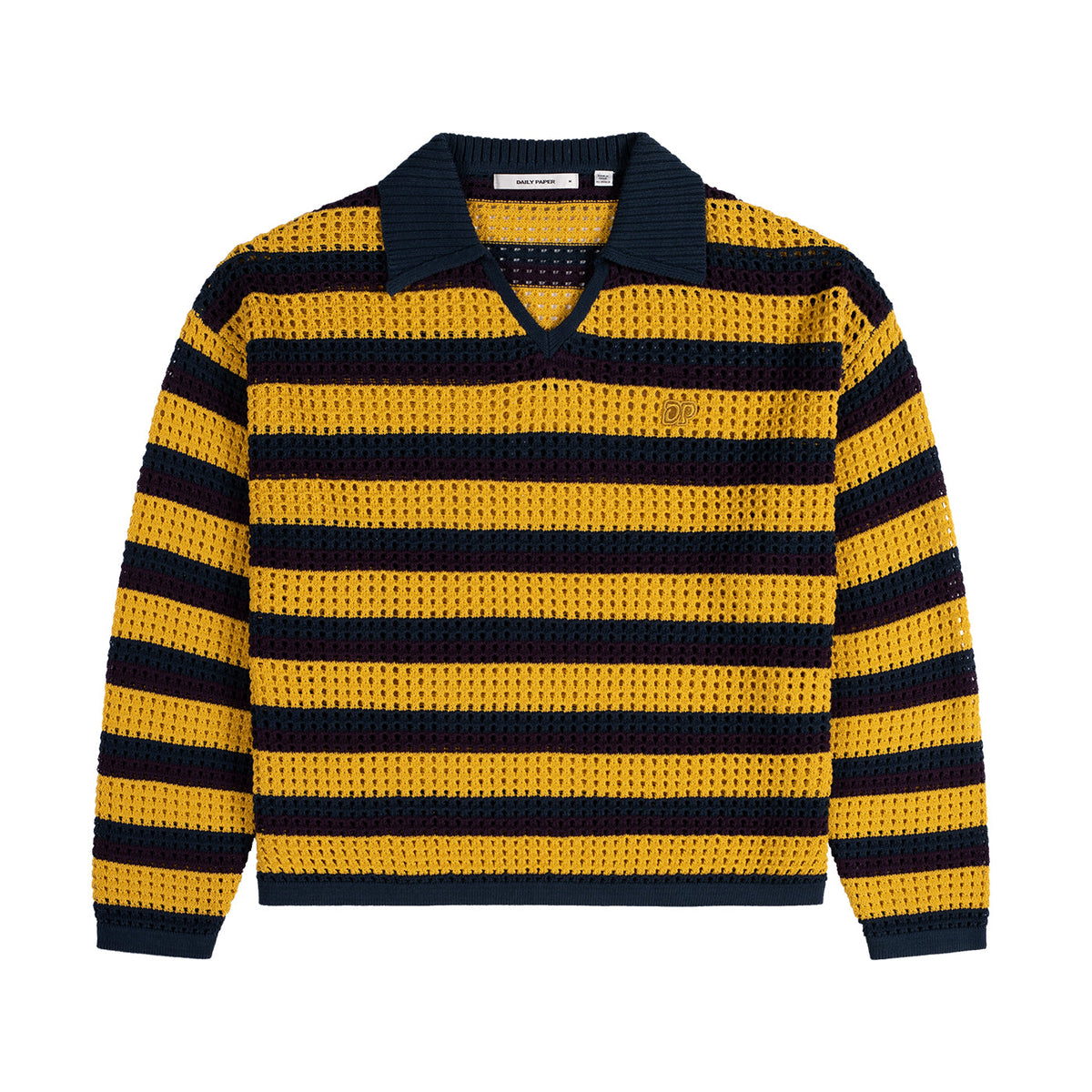 Multi-Colored Crochet Vneck Sweater