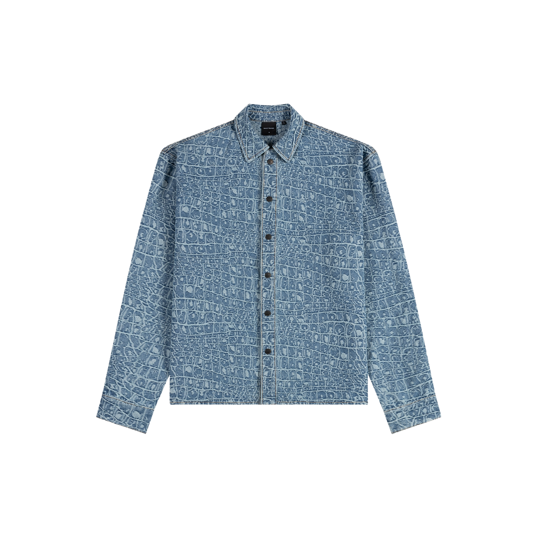 Blue Croc Jacquard Denim Shirt