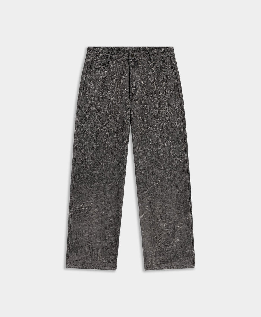 Denim Snake Oversized Jeans