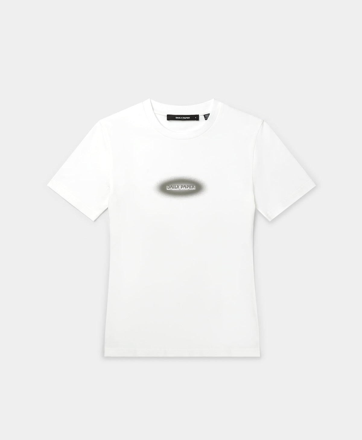 White Dotted Type Fitted T-Shirt