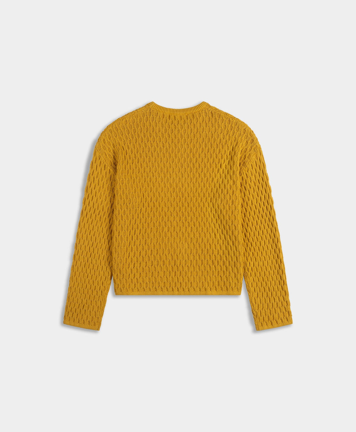 Misted Yellow Dp Badge Flat Knit Sweater