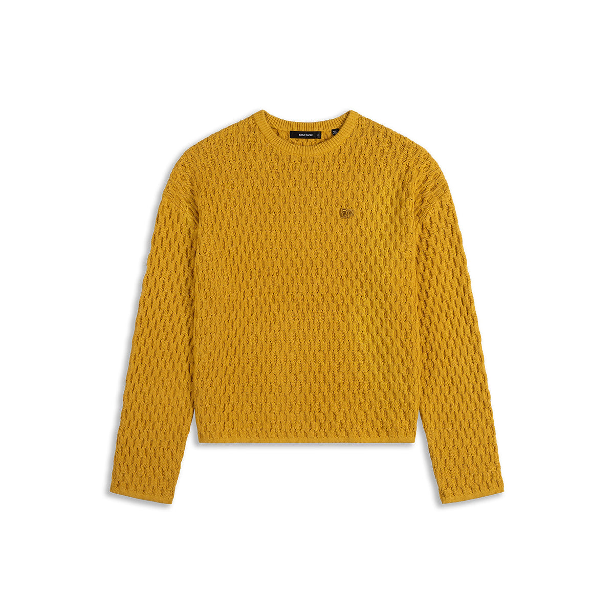 Misted Yellow Dp Badge Flat Knit Sweater