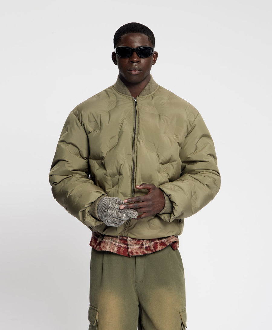 Army Green Ayan Monogram Puffer Jacket