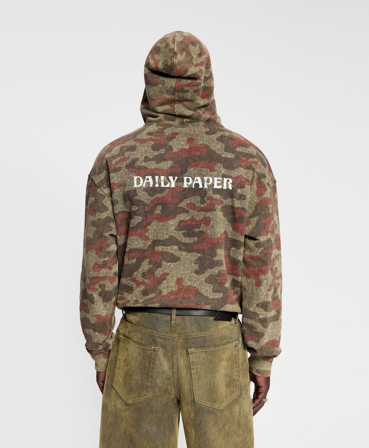 Boxy Multi-Colored Camo Zip Up Hoodie