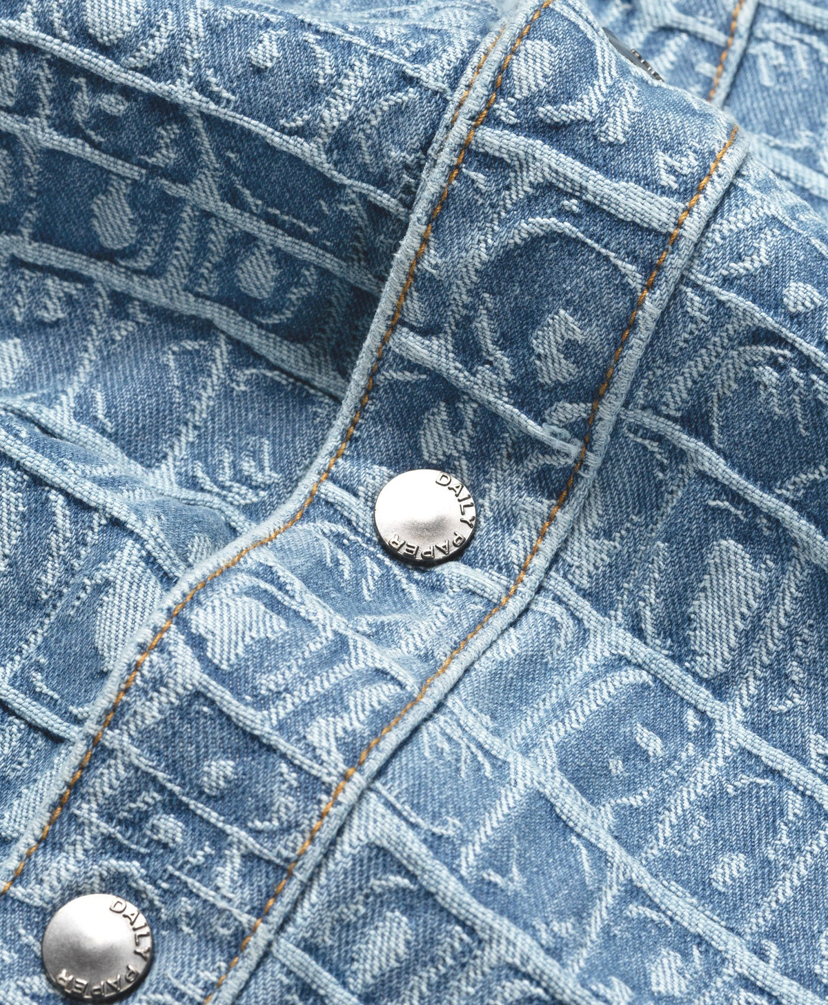 Blue Croc Jacquard Denim Shirt