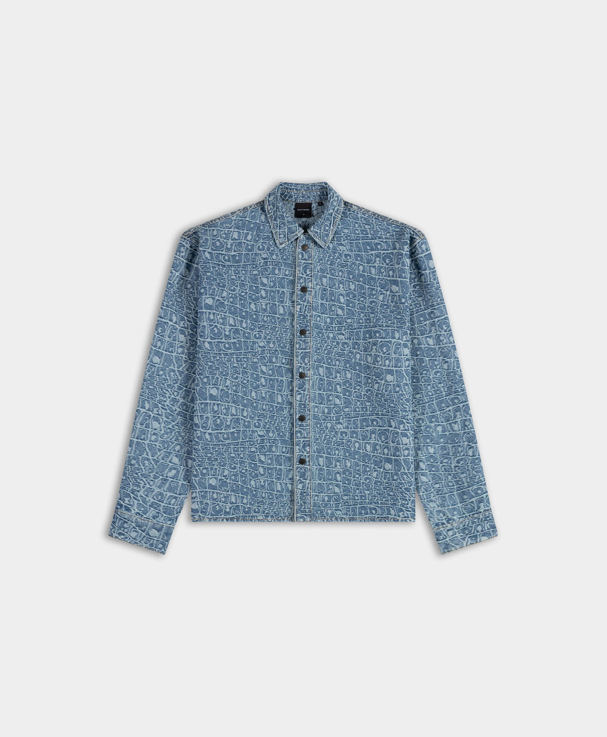 Blue Croc Jacquard Denim Shirt