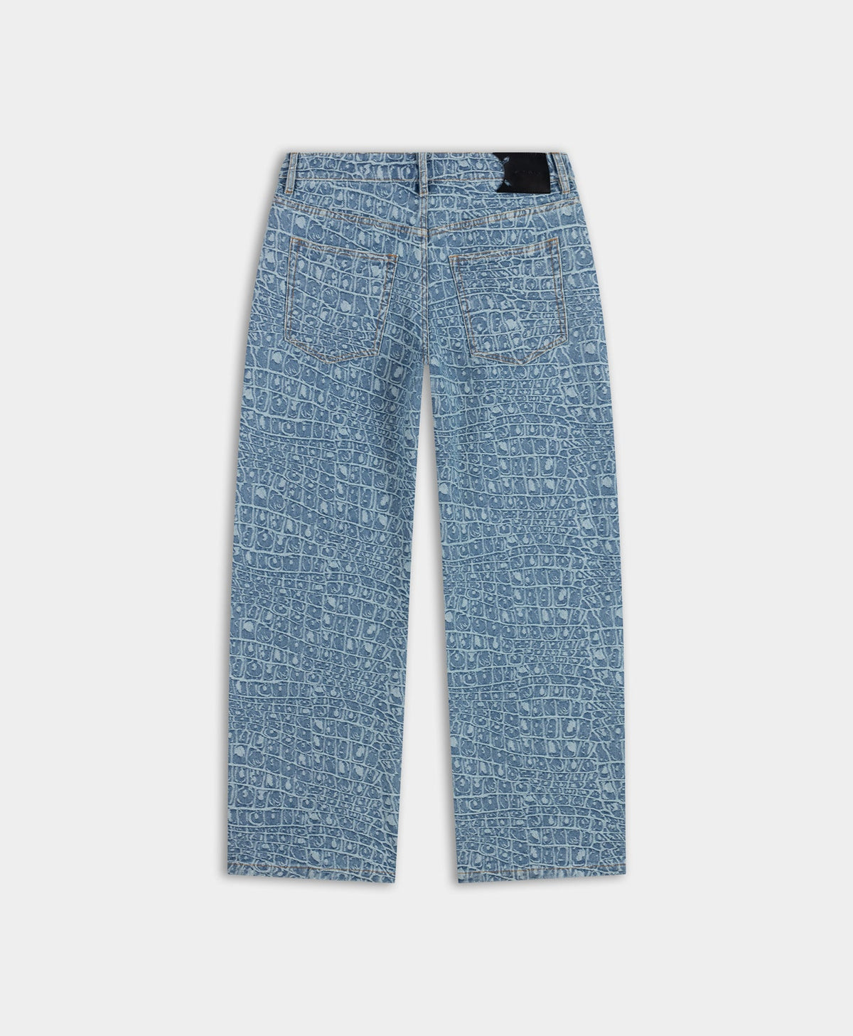 Blue Croc Jacquard Oversized Jeans