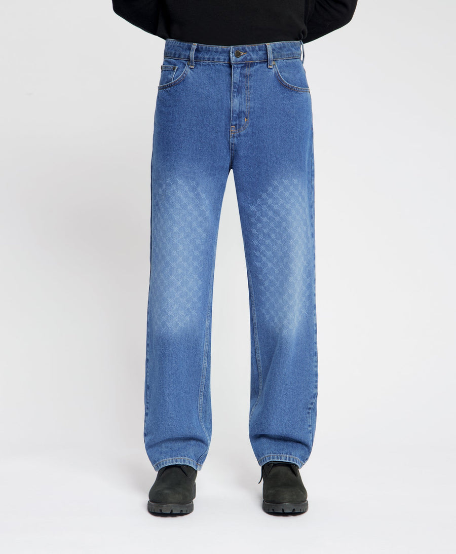 Mid Blue Faded Monogram Amba Jeans