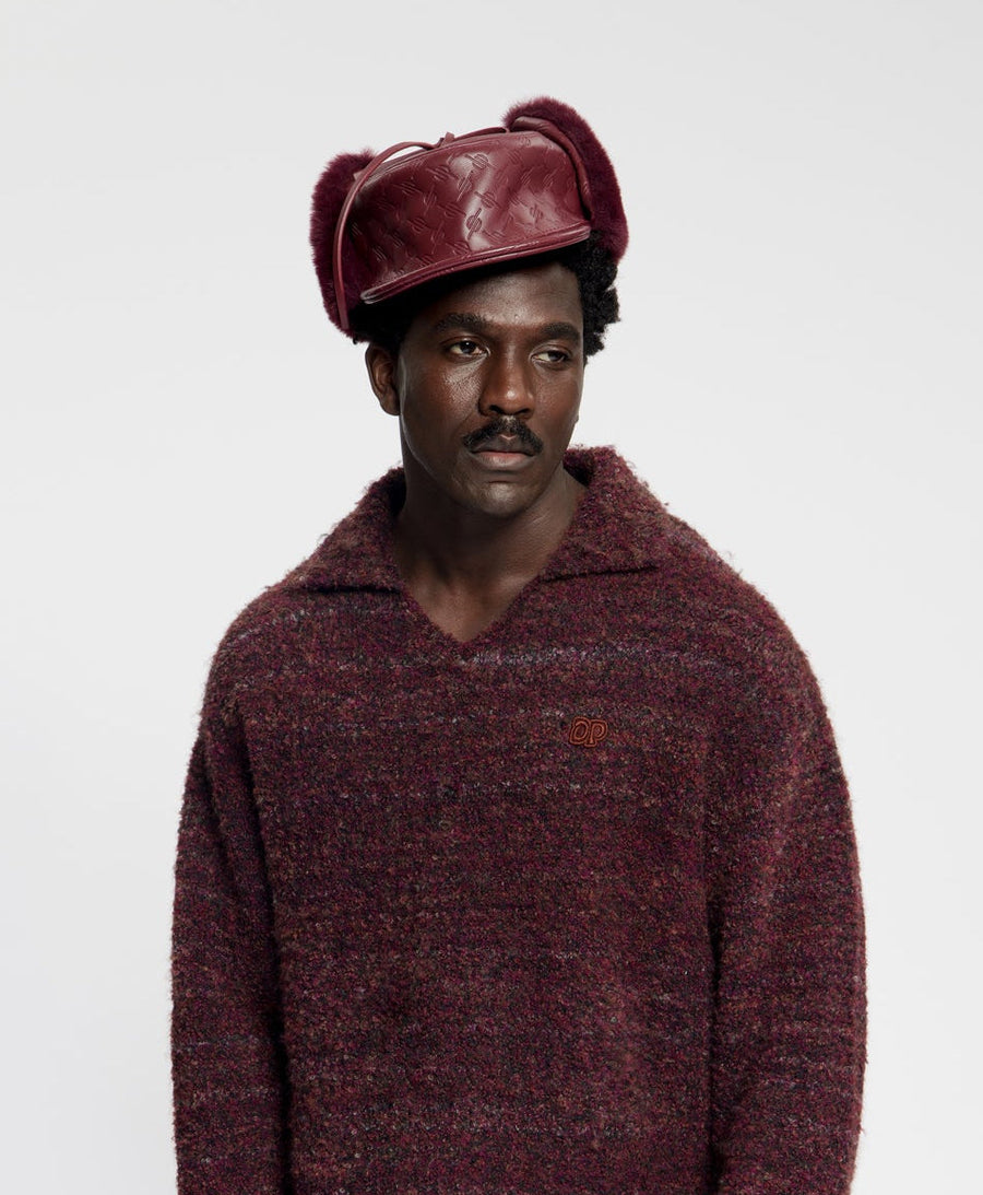 Burgundy Monogram Chapka