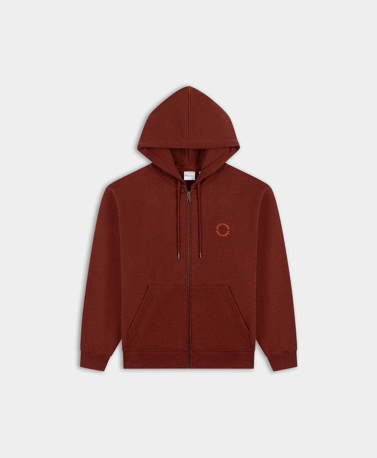 Burgundy Orbit Emb Zip Up Hoodie