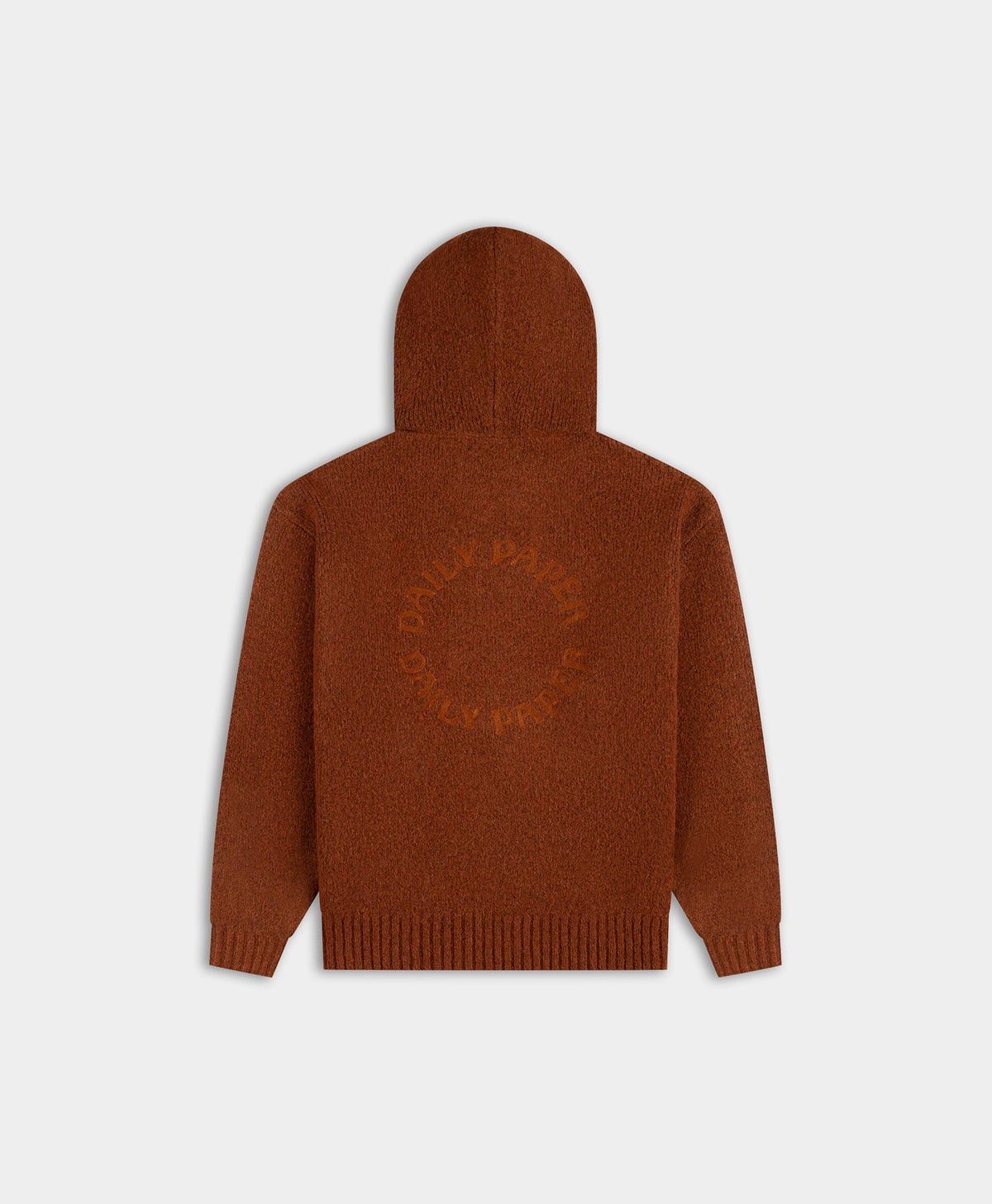 Oversized Red Clay Orbit Knit Hoodie