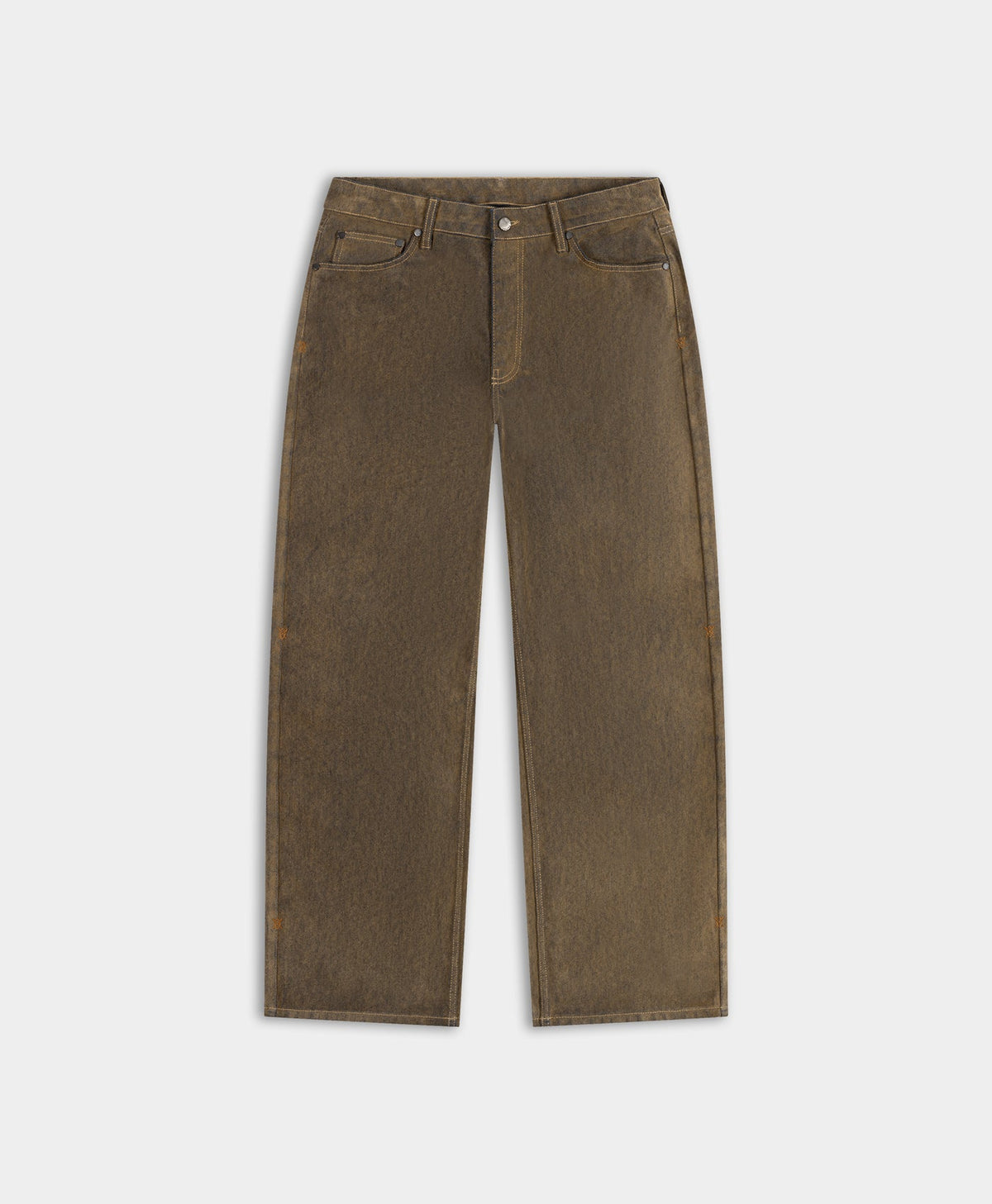 Brown Velvet Shield Oversized Jeans