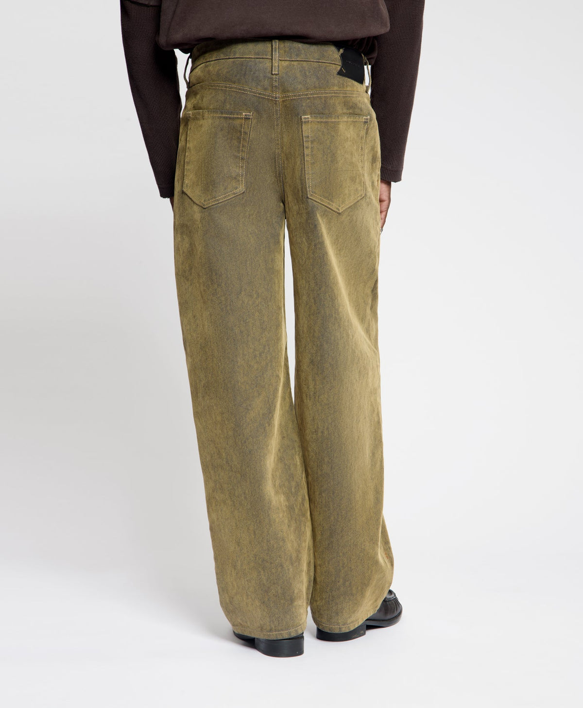 Brown Velvet Shield Oversized Jeans