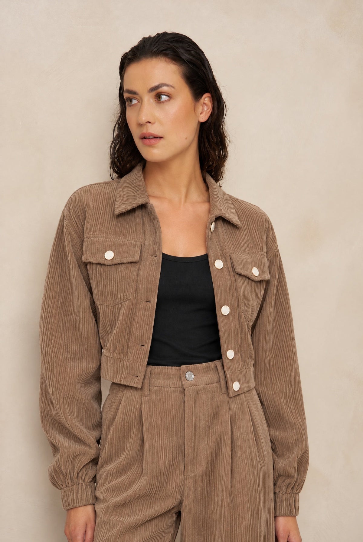 Jacket Jaxy - Corduroy | Taupe