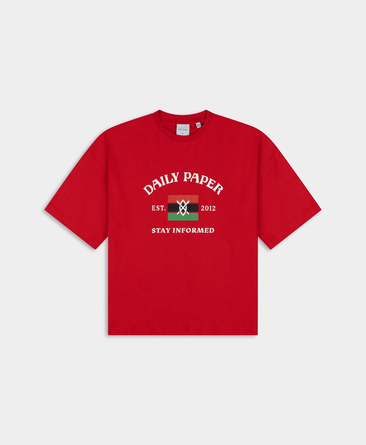 Boxy True Red Stay Informed T-Shirt