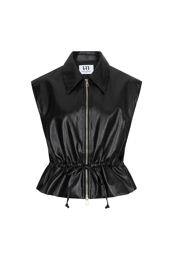 Gilet Kame - Vegan Leather | Black