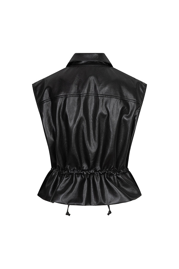 Gilet Kame - Vegan Leather | Black