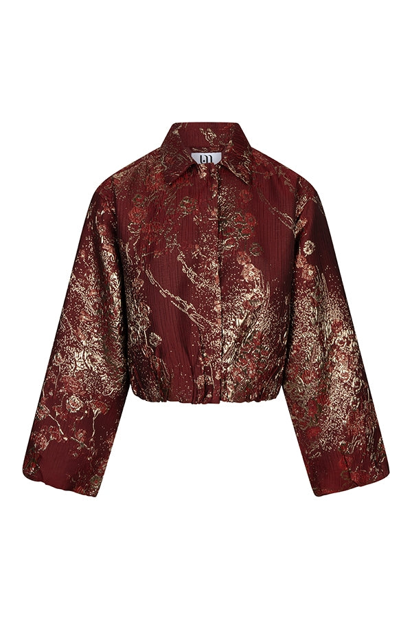 Jacket Inea - Balloon Jacquard | Brick Red