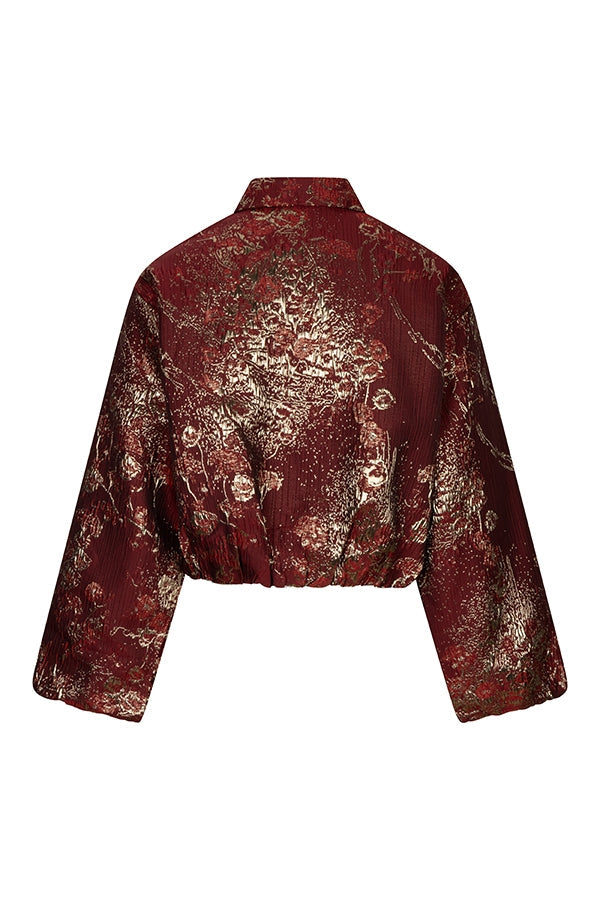 Jacket Inea - Balloon Jacquard | Brick Red