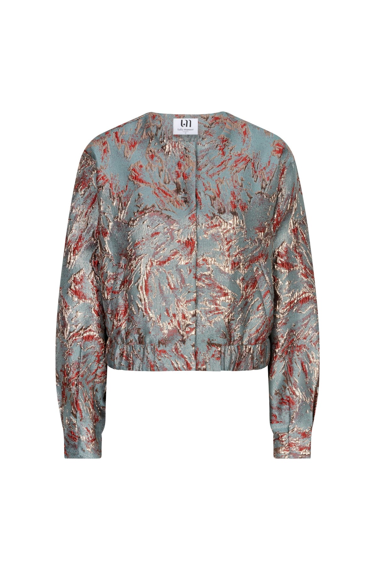Jacket Jules - Jacquard Bomber | Dark Mint