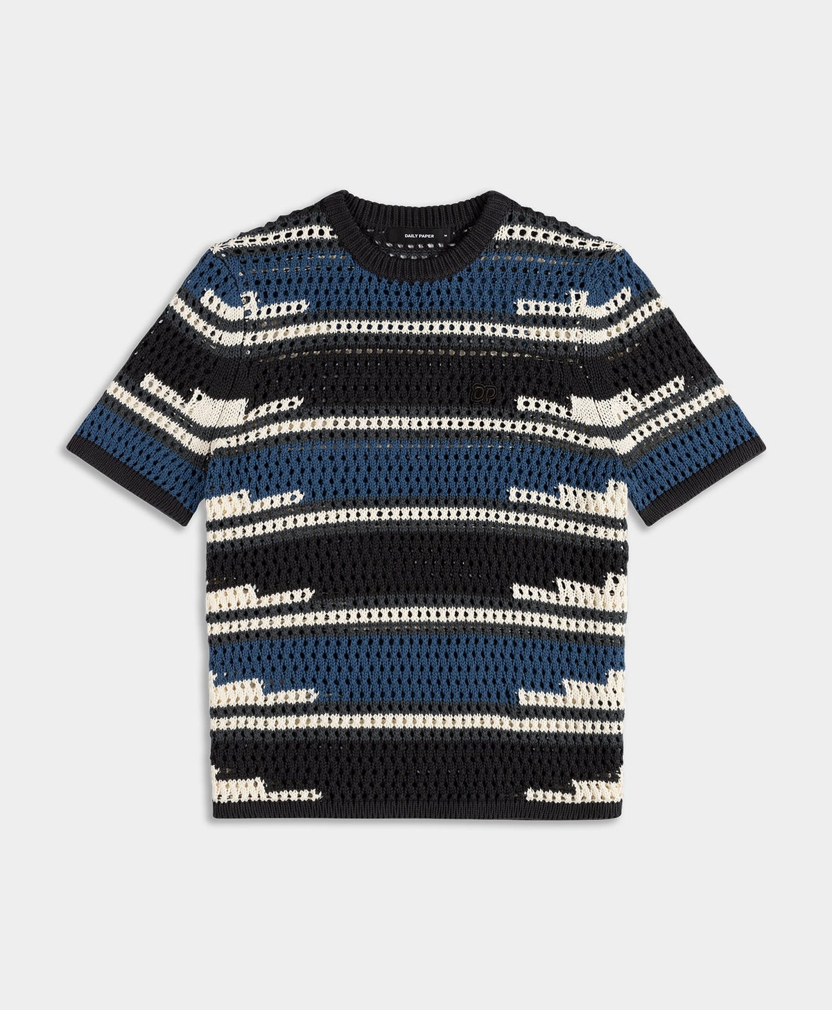 Woodland Grey Kente Stripe Knit Shirt