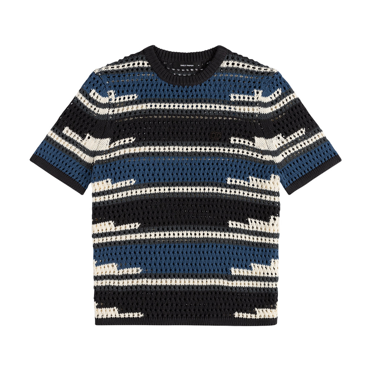Woodland Grey Kente Stripe Knit Shirt
