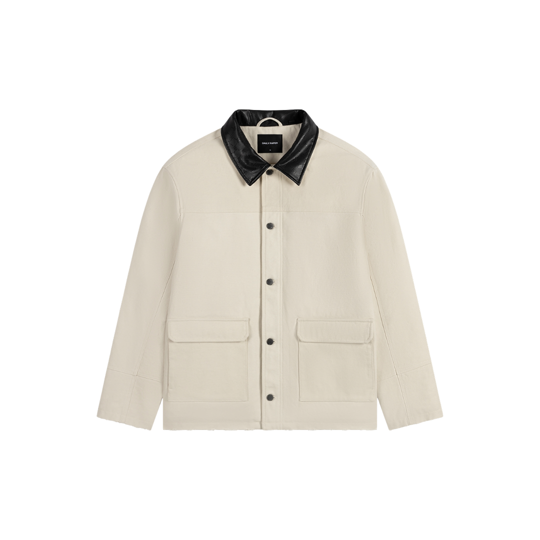 Moonbeam Beige Monogram Collar Workwear Jacket