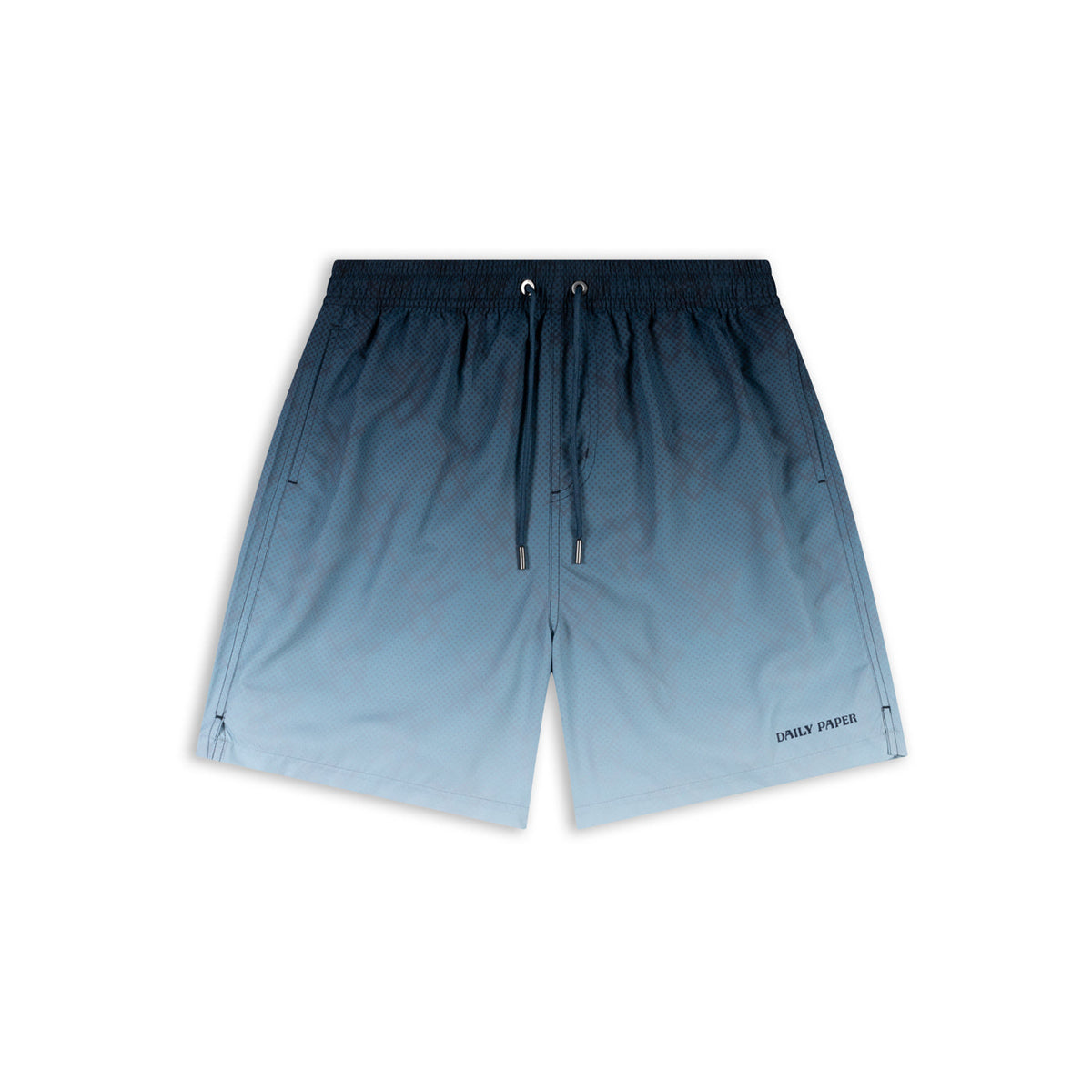 Blue Wing Teal Ombre Dotted Shield Swimshorts