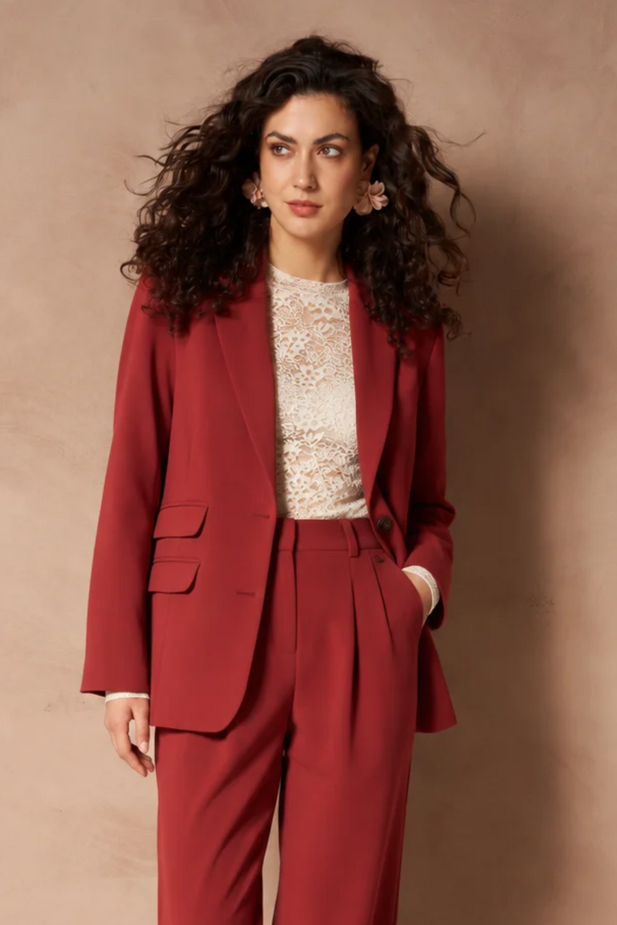 Blazer Jadie - Single Breasted Boyfriend | Brick Red