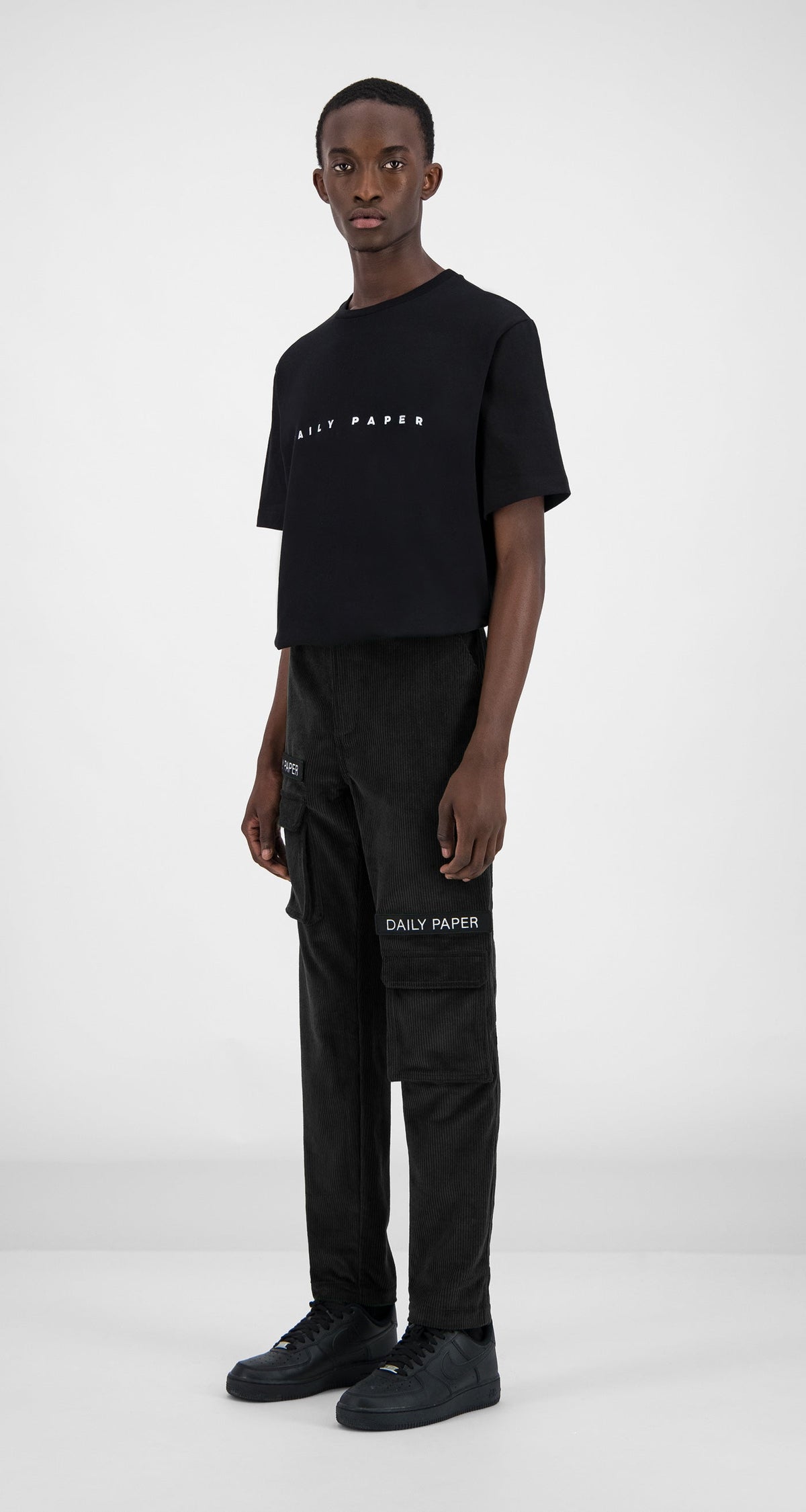 Black Corduroy Cargo Pants