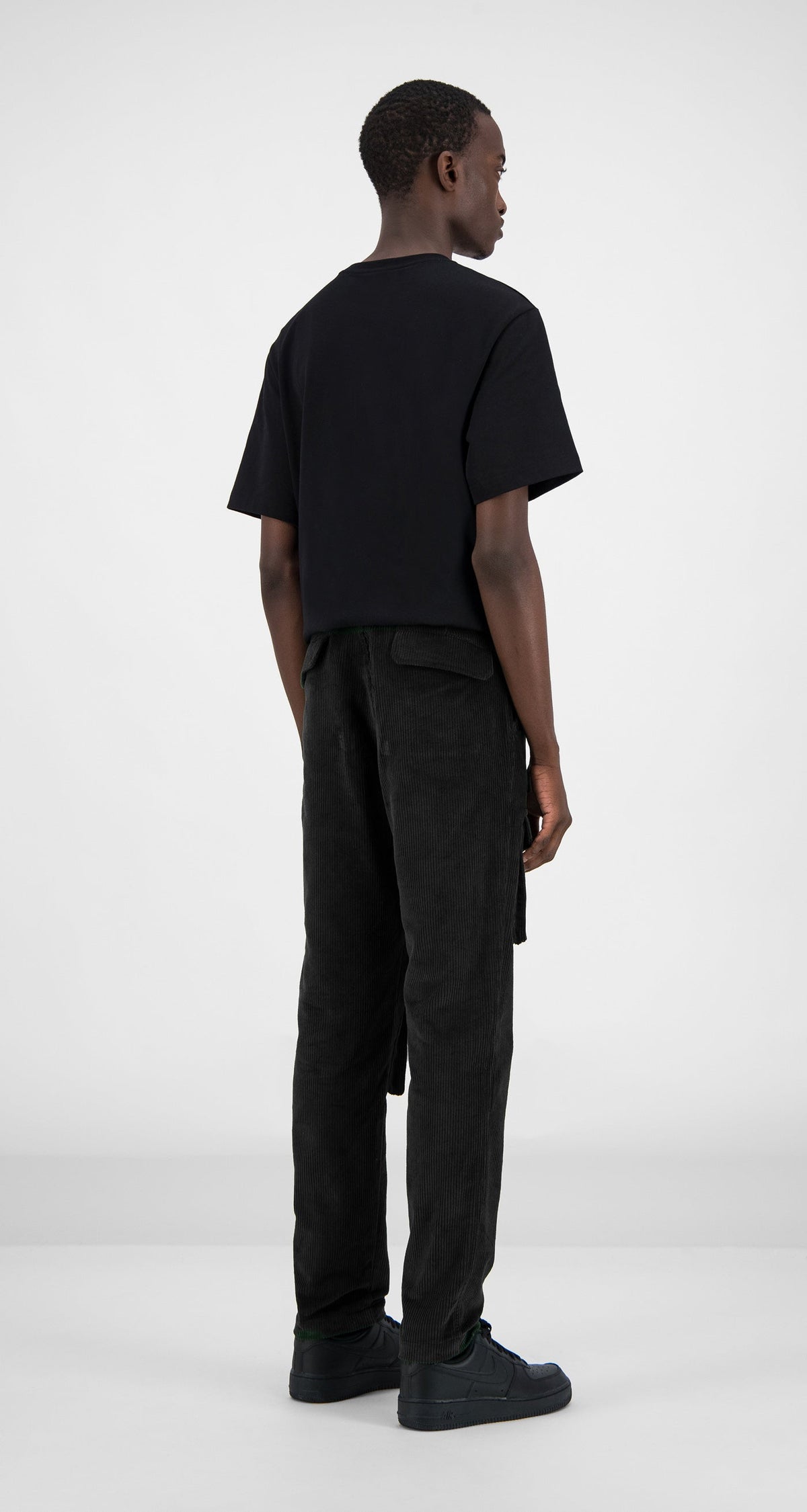 Black Corduroy Cargo Pants