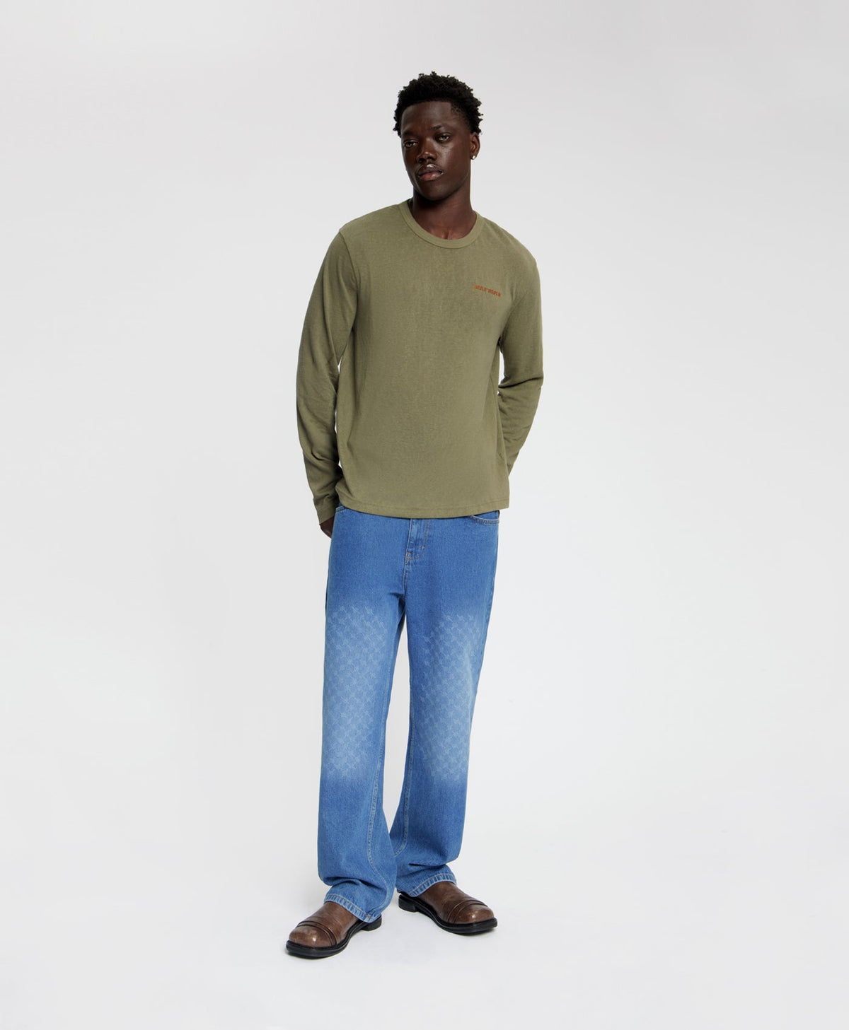 Army Green Slub Longsleeve