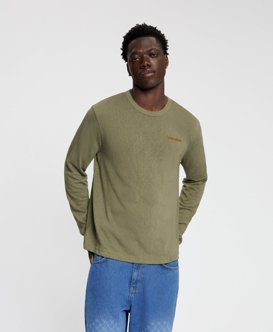 Army Green Slub Longsleeve