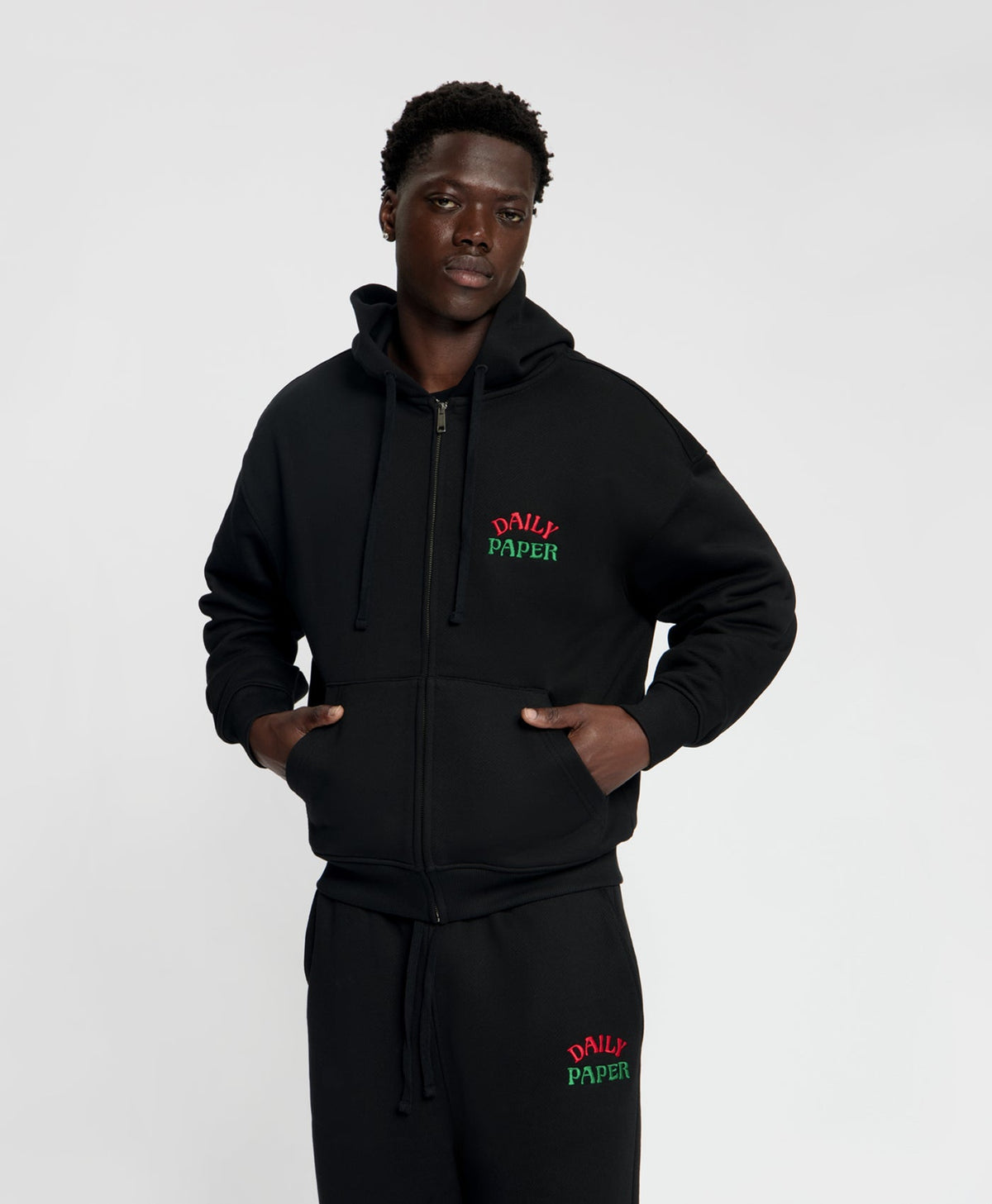 Black Arch Zip Hoodie
