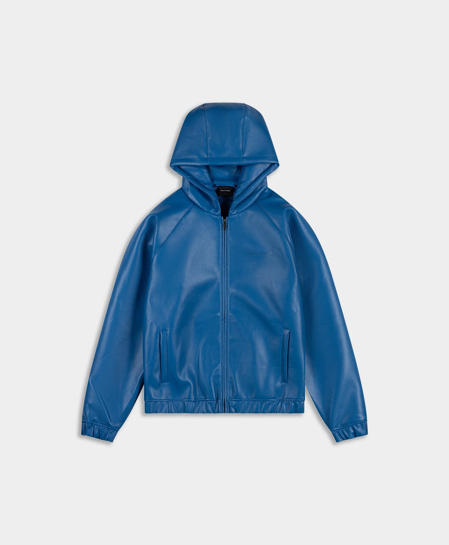 Brilliant Blue PU Scuba Jacket