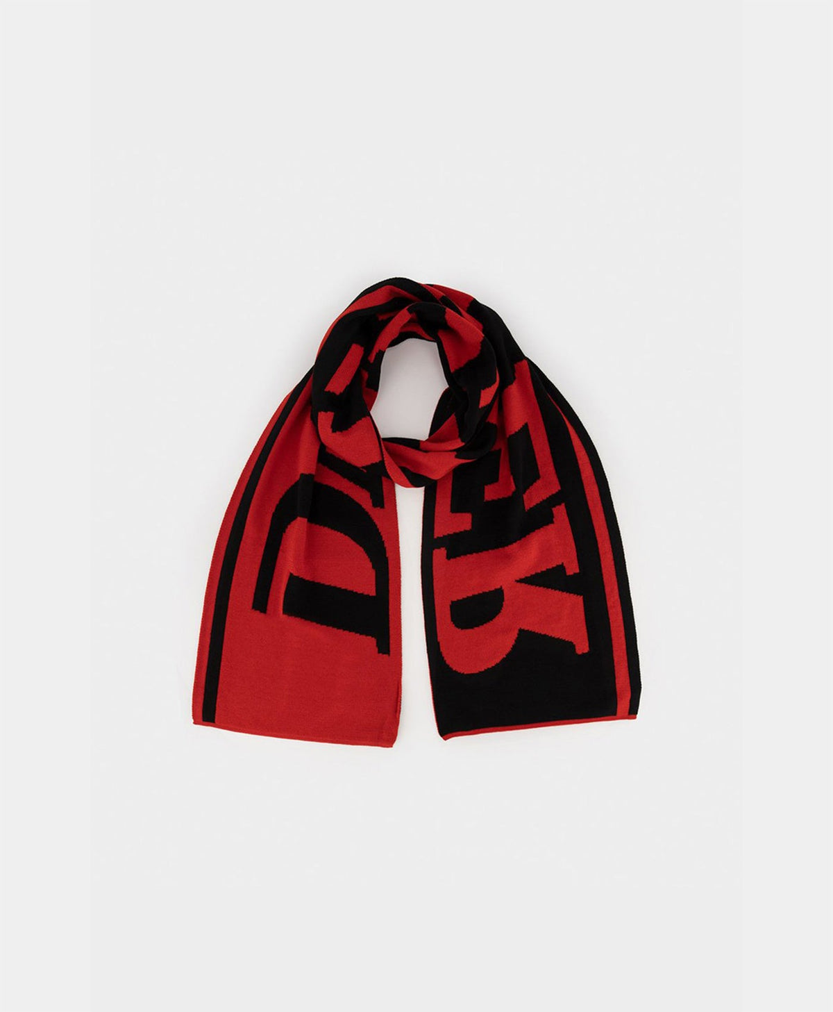 Red Black Merino Scarf