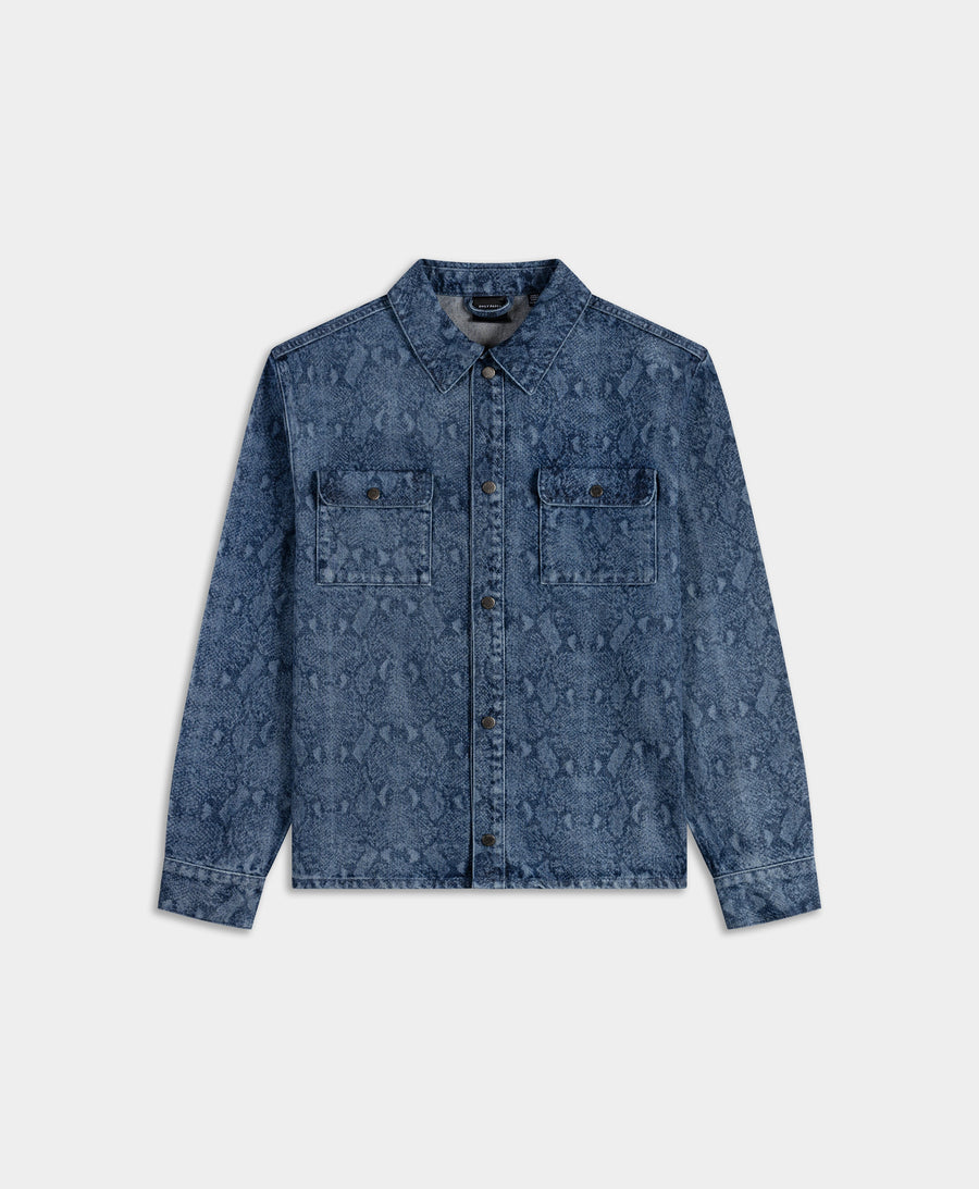 Blue Snake Laser Rahul Denim Shirt