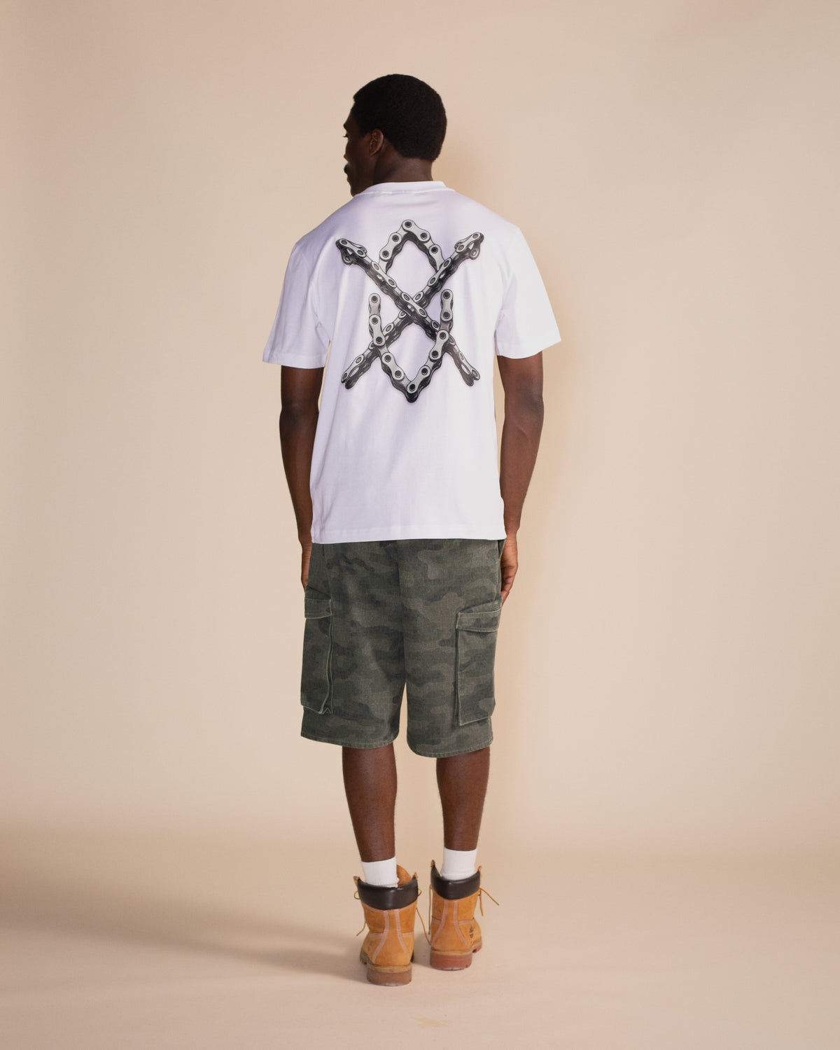 White Chain Shield T-Shirt