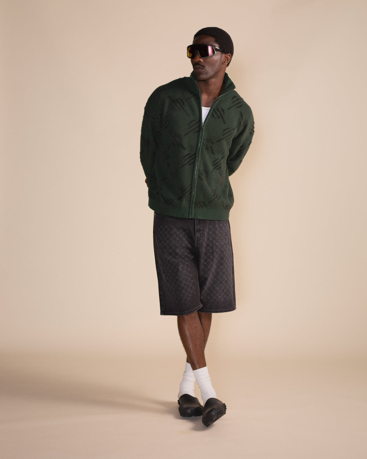 Rosin Monogram Knit Zip Up
